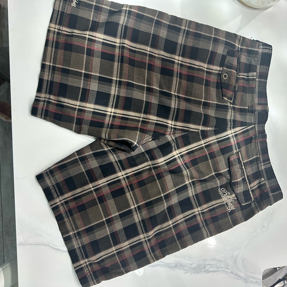 Billabong Brown and Black Flat Front Shorts - Picture 4 of 6